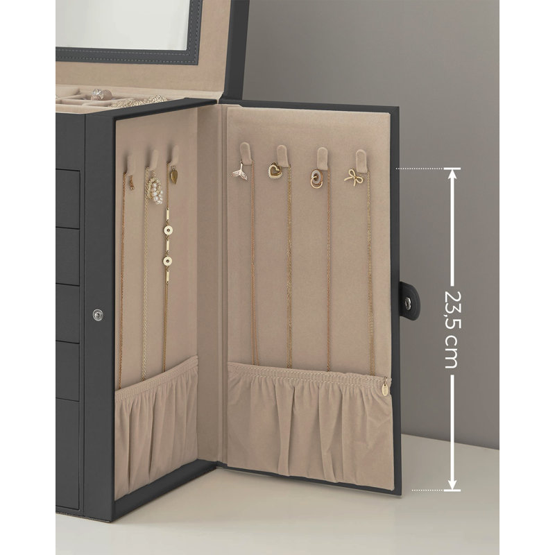 Wood Jewellery Box +, Black