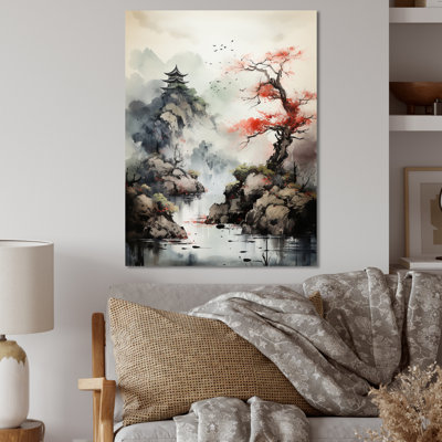 Asian Art Samurais Landscape I - Art mural asiatique en métal