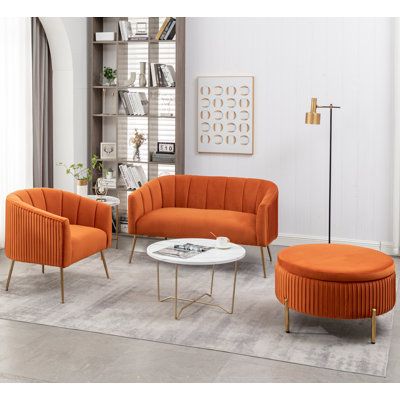 Marecz 3 Piece Velvet Standard Living Room Set