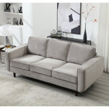 Mandee 82.7'' Modern Microfiber Short Plush Fabric Loveseat with Wood Leg