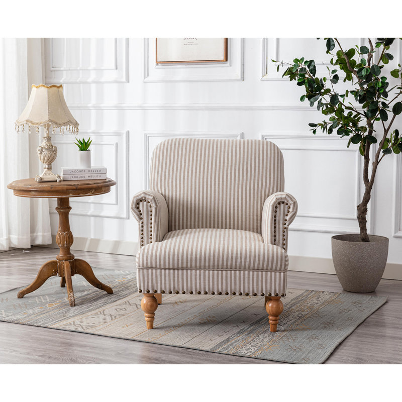 Tolna Upholstered Armchair, Cream Stripe