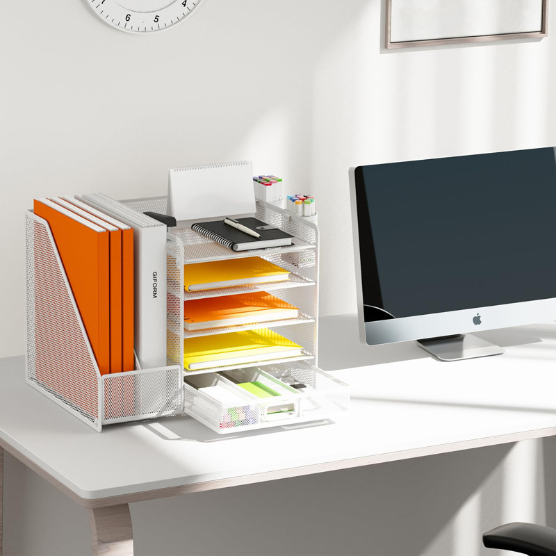Metal File Organiser, White