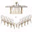 8 - Person Faux Marble Top Pedestal Base Dining Set-98425032