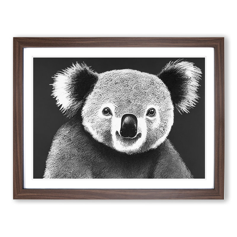 Koala Bear - Framed Print, 46cm H x 64cm W, Walnut Framed