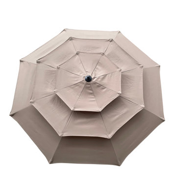 9Ft 3-Tiers Outdoor Patio Umbrella With Crank