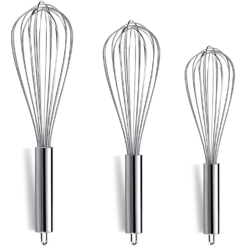Ensemble de 3 fouets ballon en acier inoxydable Fox Run Brands Brands de 8 po, 10 po et 12 po, Silver