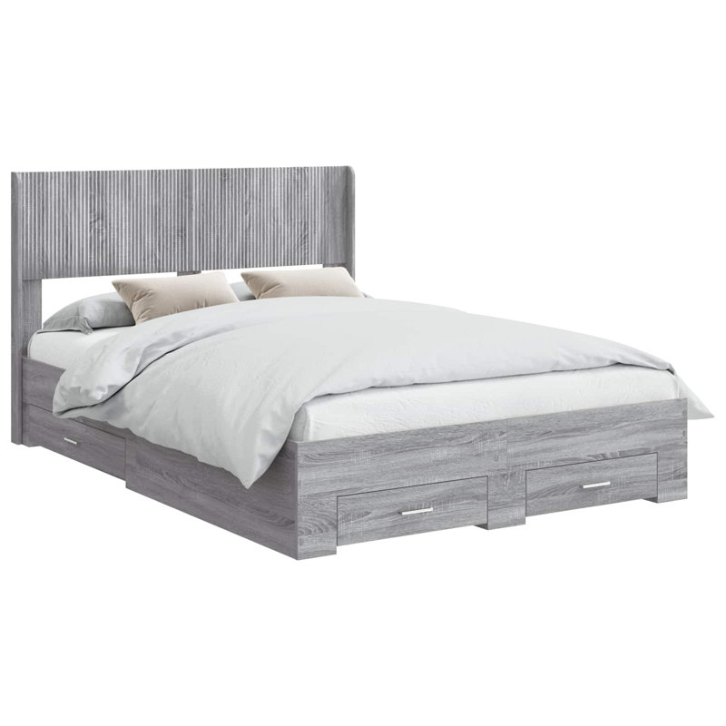Bed Frame, Small Double (4'), Grey Sonoma