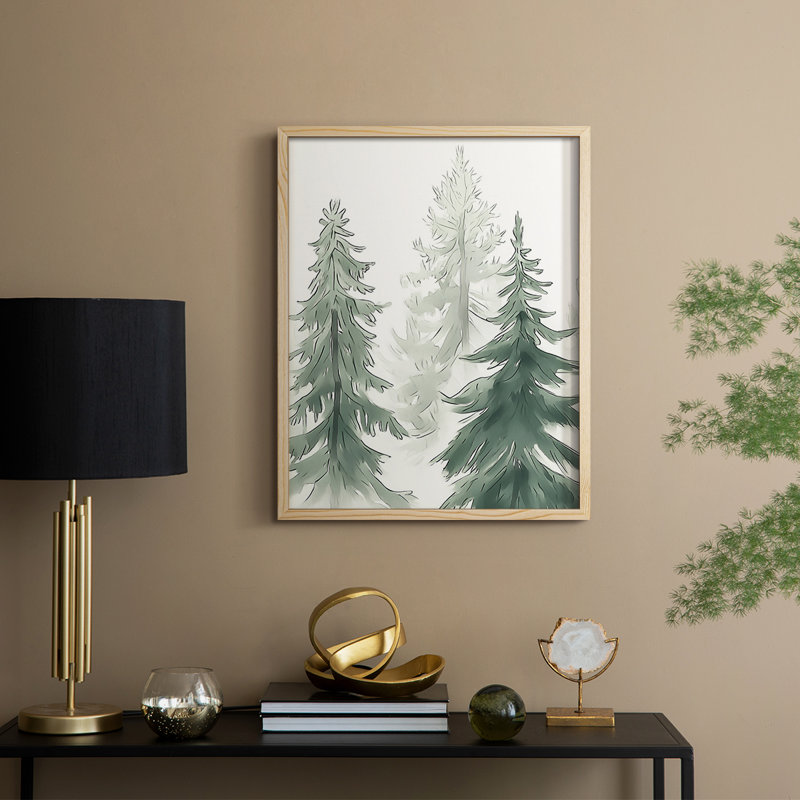 «Christmas Holiday Art XC III», reproduction encadrée - bois massif, H 15 po x l 12 po, Naturel