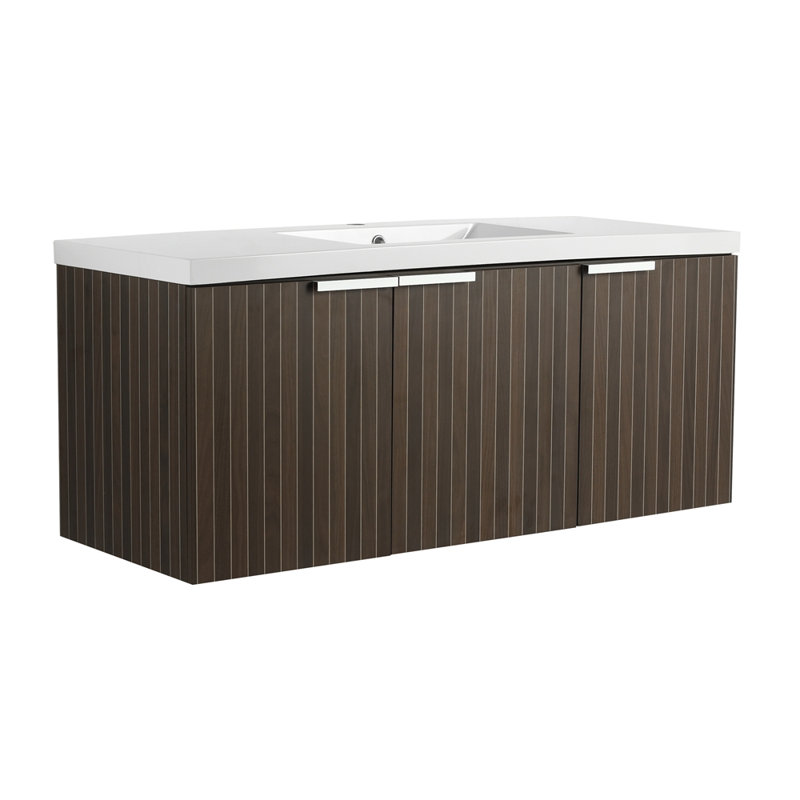 Armoire de salle de bain 48 po avec lavabo en résine