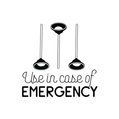 Plunger Emergency - Wrapped Canvas Print