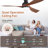 Sofucor 1 PC 52-Inch Fulsh Mount Ceiling Fan With Light,18W LED Dimmable Light With Memory Function,DC Motor,1/4/8H Timer Setting-2058606488-2058606493