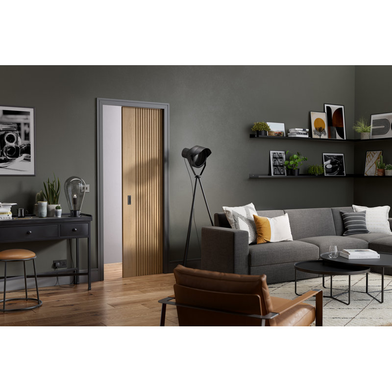 Flow Internal Single Pocket Door Set, 198.1cm H x 76.2cm W x 3.5cm D