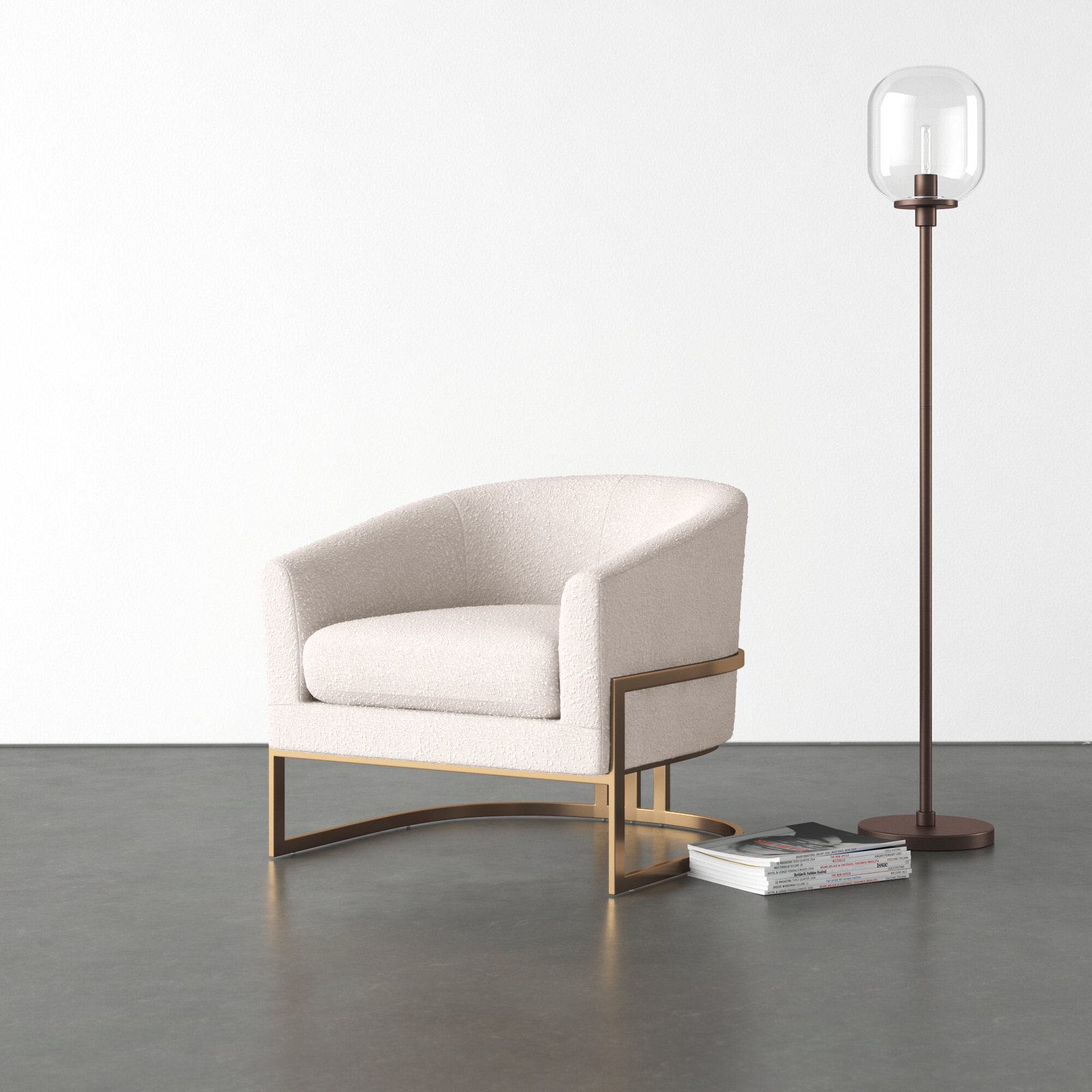 Salzburg Upholstered Barrel Chair, Knoll Natural Polyester Blend