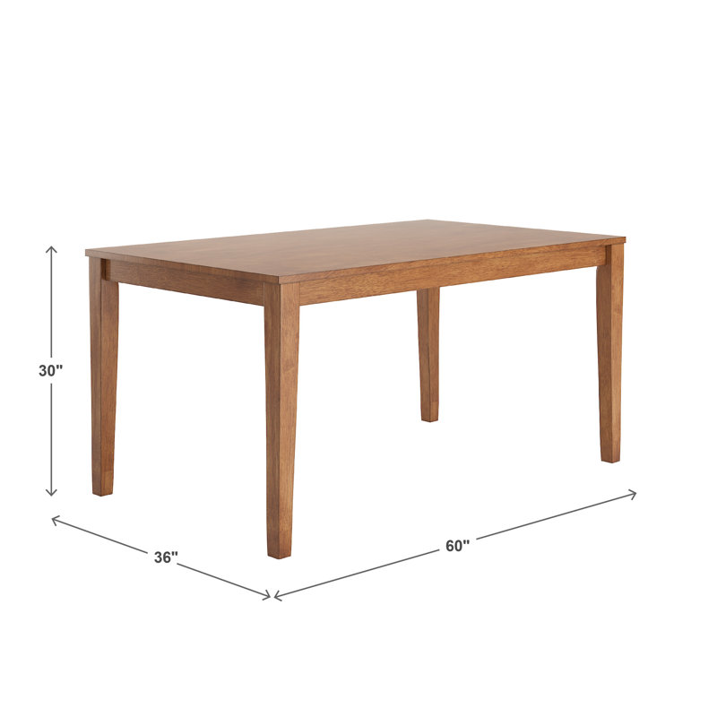 Table de salle à manger en bois massif Alexa-Mae, Chêne, H 30 po x l 36 po x L 60 po