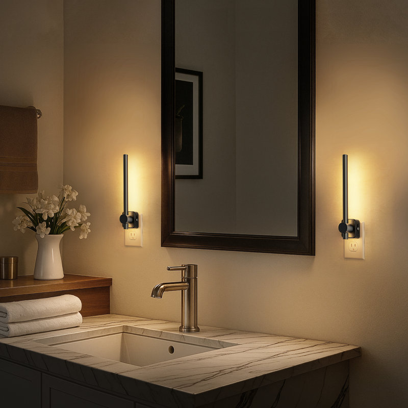 Black Warm White 3000K Long Cylinder High Lumen Night Light