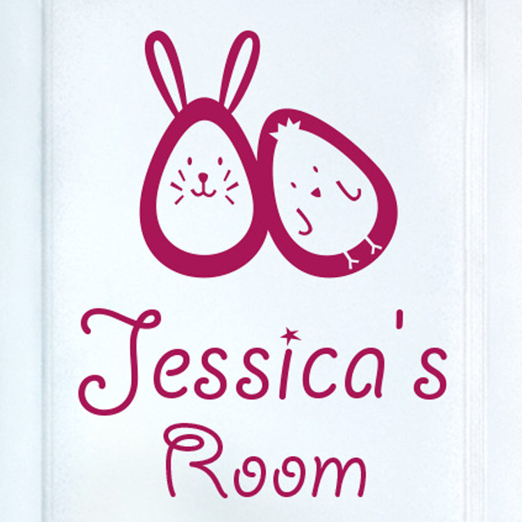 Bunny Rabbit Egg and Chick Kids Door Room Wall Sticker