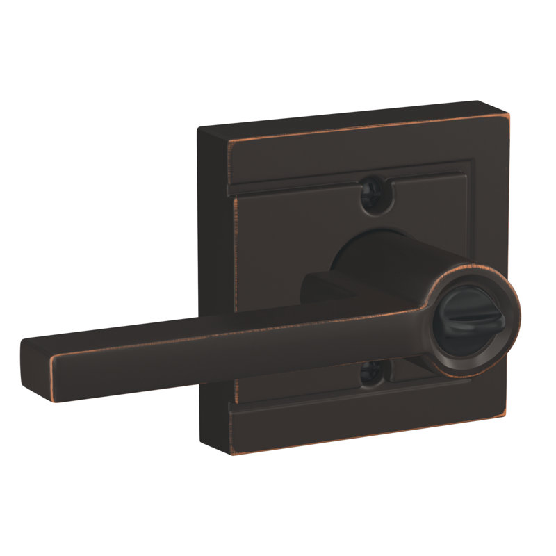 Latitude Keyed Entry Lever with Upland Trim, Yes, Keyed Alike, Aged Bronze