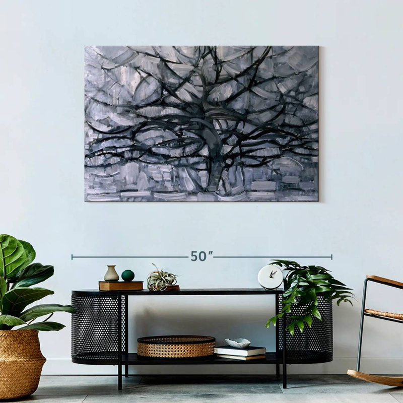 Arbre gris, H 30 po x l 45 po