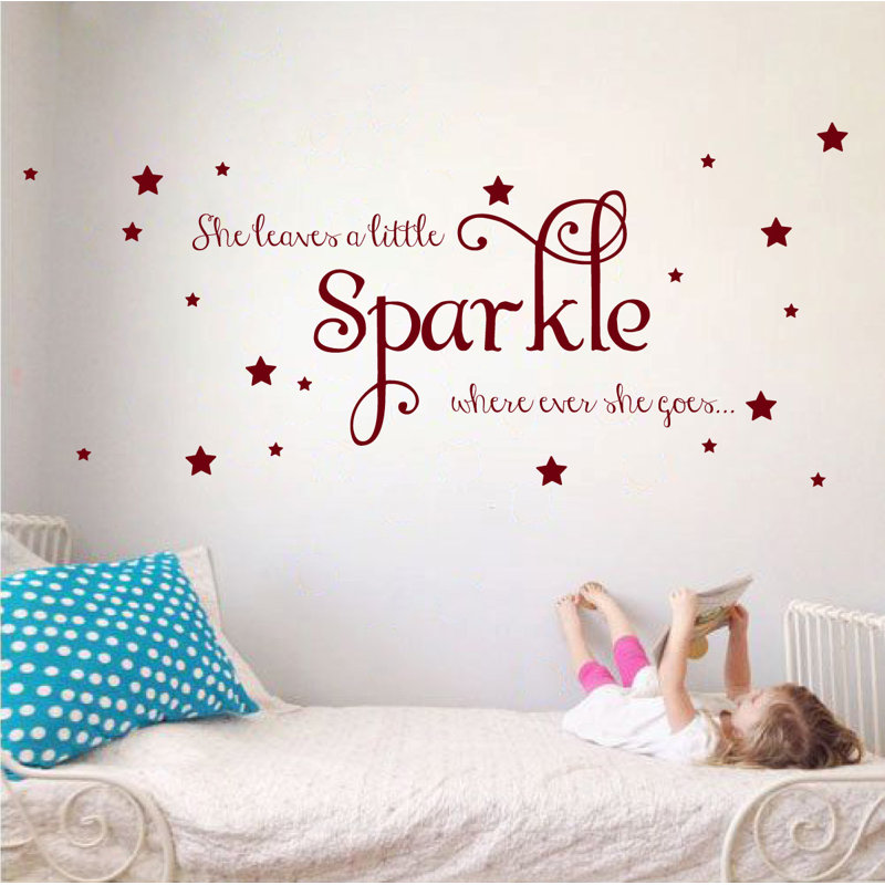 Décalcomanie murale sparkle, H 26 po x l 65 po x P 0,01 po, Bourgogne