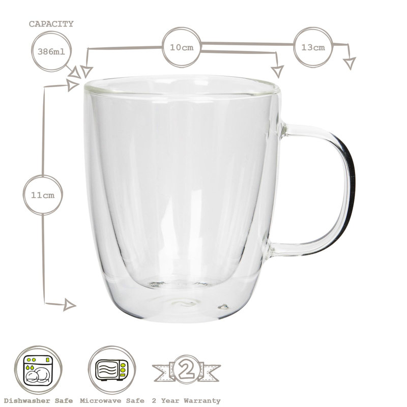 Rink Drink Double-Walled Glass Coffee Cups