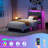 Upholstered Bed Frame with 2 Storage Drawers, Modern Twin Platform Bed with Charging Station & LED Light, No Spring Box Needed-730237964-612471931