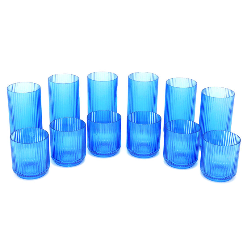 Dazaria Mesa Collection Acrylic Drinking Glass Set, Blue