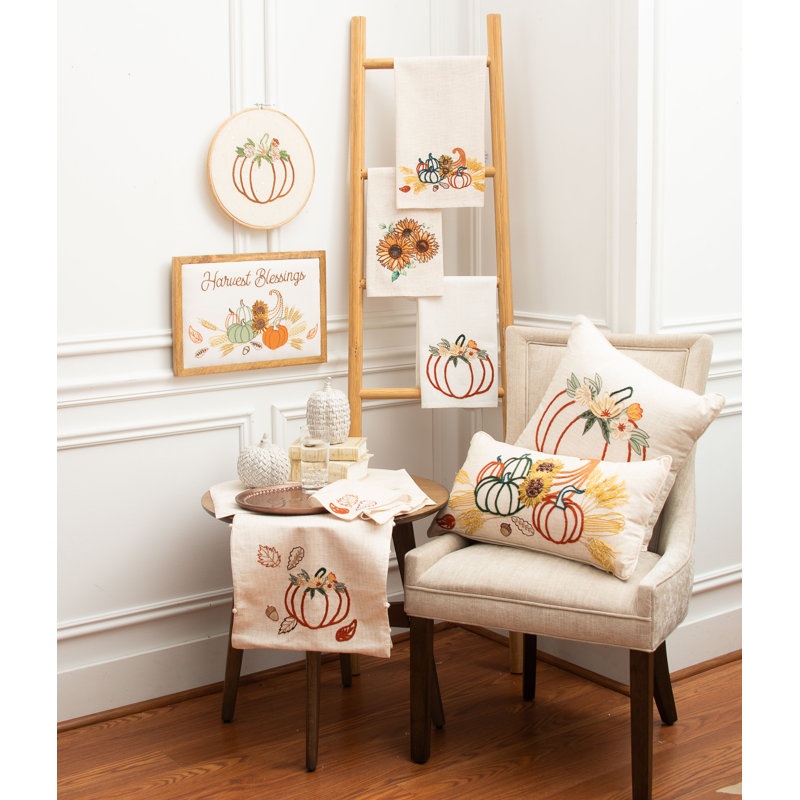 Autumn Botanical Pumpkin Towel
