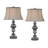 Forza -  28" Gunmetal Touch Switch Table Lamp with USB Ports