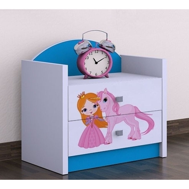 Pamelia 2 Drawer Nightstand, Blue