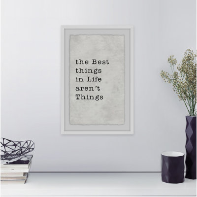 Reproduction d’art sur papier « best things not things »