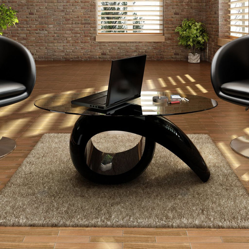 Pedestal Coffee Table, Black