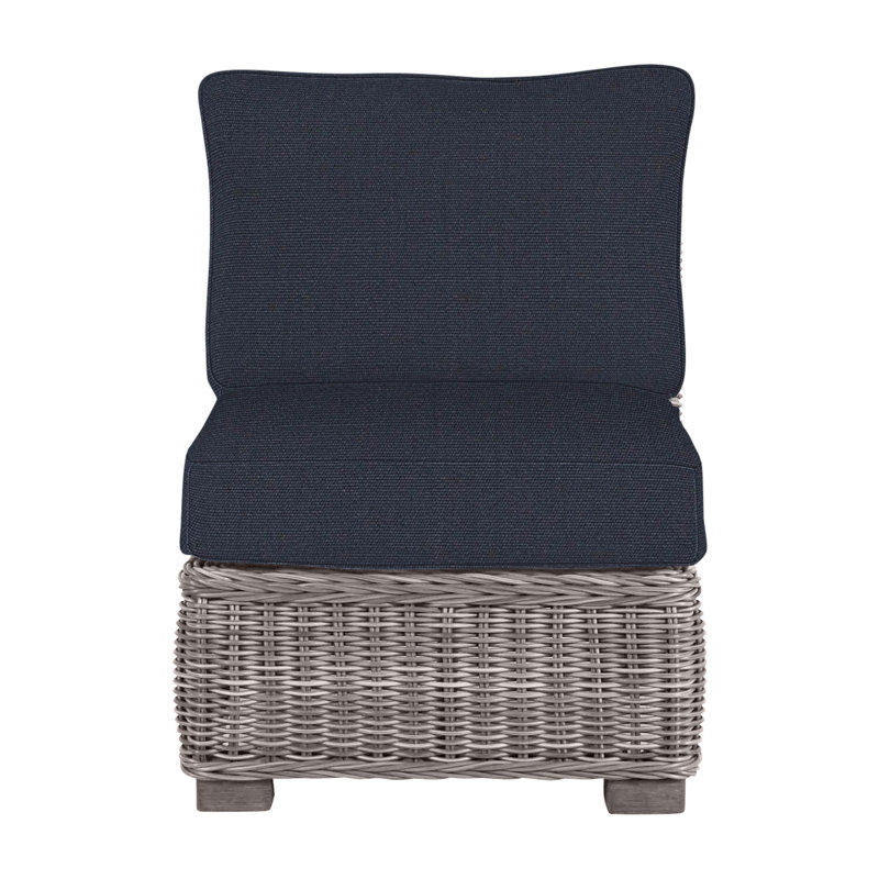 Fauteuil de chambre modulaire rustique tissé - gris ardoise, Gris ardoise, Welt, Sunbrella® argent Verona