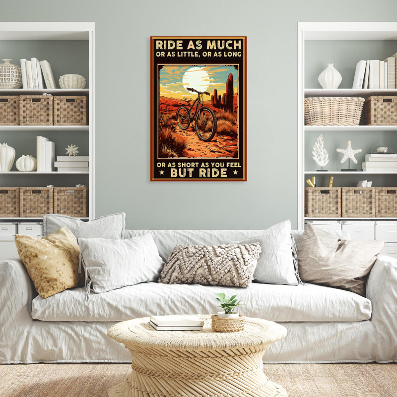 " Bicycle But Ride - 1 Piece Rectangle Graphic Art Print On Wrapped Canvas ", L 24 po x H 36 po