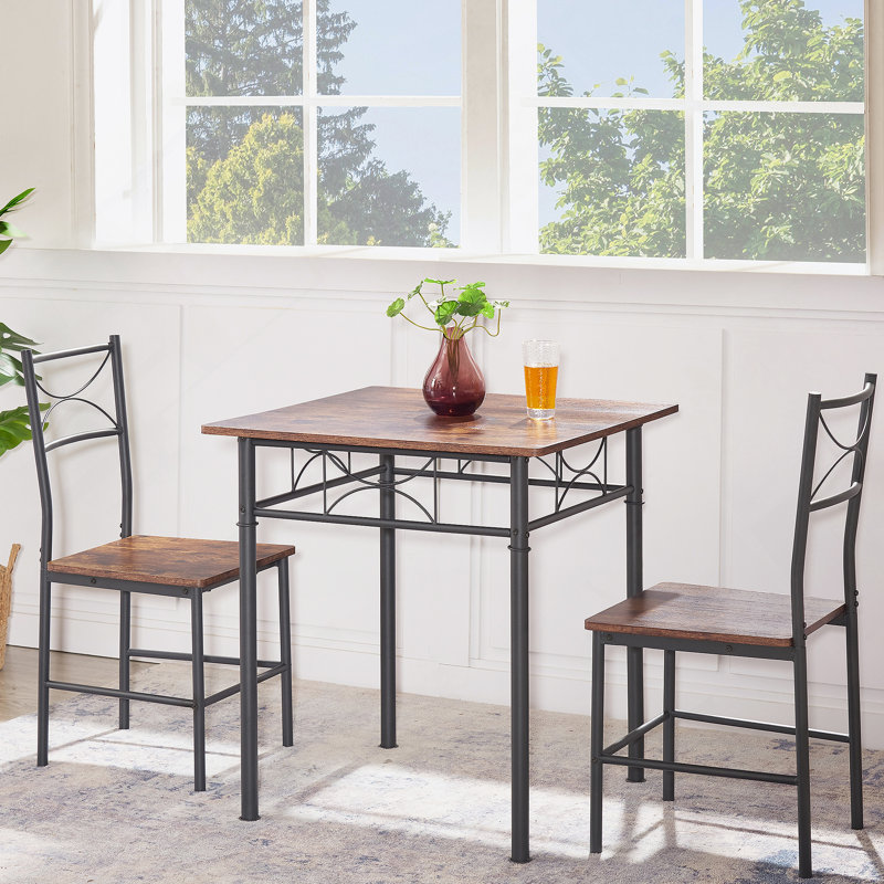 Ensemble 3 pièces de table de salle à manger pour chaise rétro