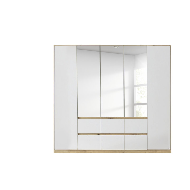 Mainz 5 Door Wardrobe, Alpine White/Brown