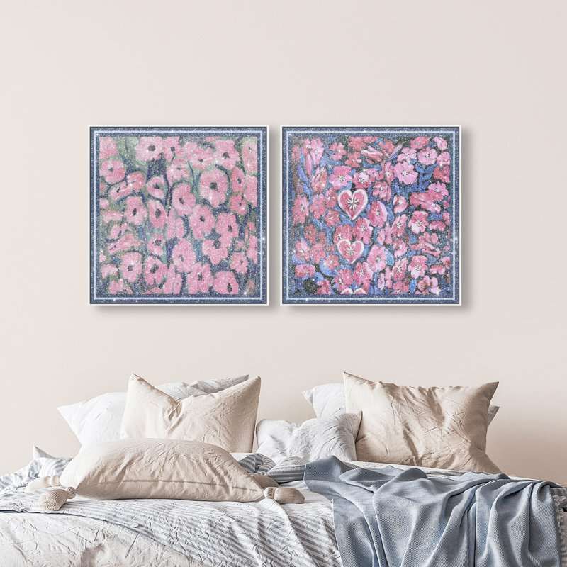 Forever Blooming Set Set by Oliver Gal, 34"H x 34"W, White Floater Frame