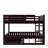 Queen over Queen Bunk Bed with Ladder, Guardrails, Pegboard & Bookshelf, Espresso-775548848-775548862