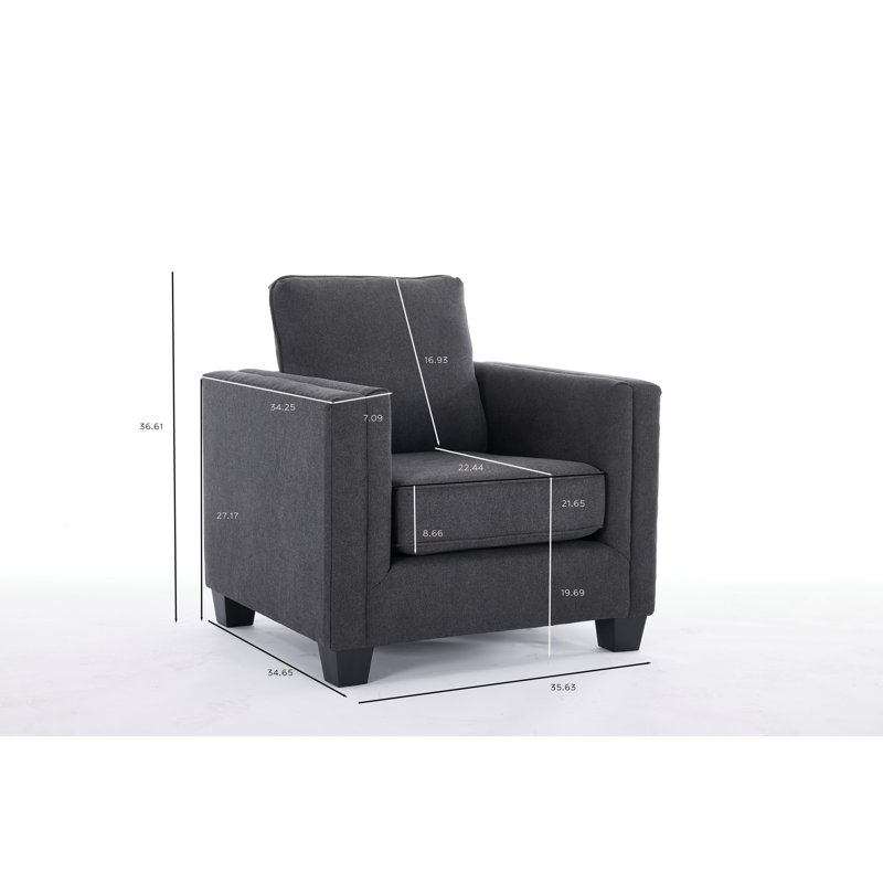 Fauteuil de 35,6 po de largeur, Gris