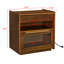 Armoire latérale pour dortoir avec station de charge et 2 tiroirs, couleur noyer, table de chevet moderne et imperméable grain du bois élégant, profondeur 23,51 po-121073915