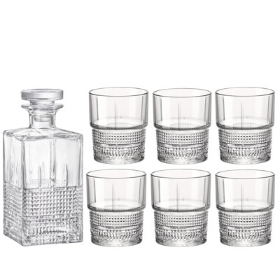 Bartender Novecento Whiskey Set (1 Decanter + 6 DOF Glasses)