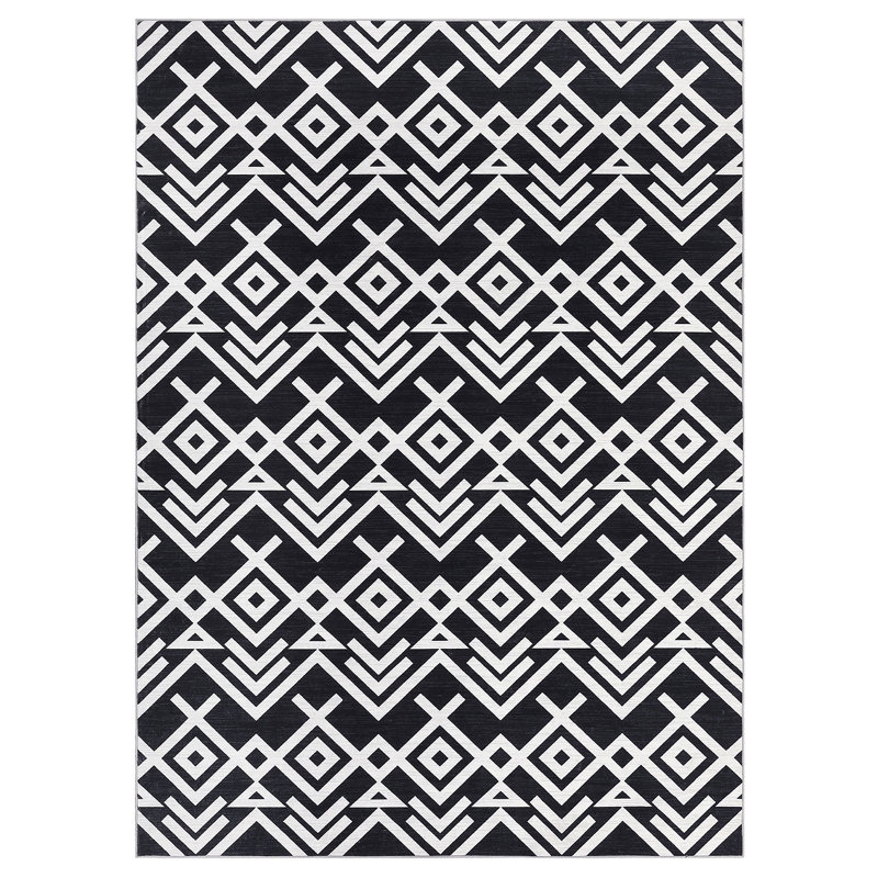 Tapis moderne lavable, grand tapis à poils courts ultra-mince pour la chambre à coucher, tapis antidérapant pour la salle à manger