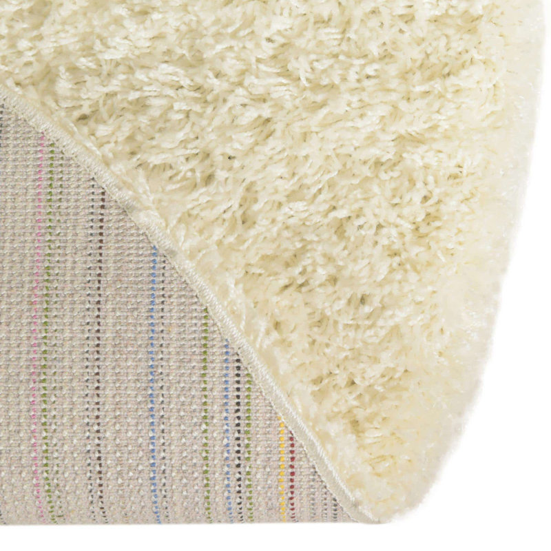 Tapis blanc neige Roshane, Rond 7 pi 10 po
