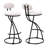 Modern Upholstered S-Shaped Round Seat Barstools(Set Of 2)-787935386