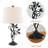  Grinstead 27" Tradition Unique Leaf Design Metal Table Lamp with 3-Way Dimmable Lightingand White Shade-1463978116