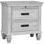 Table de chevet 2 tiroirs blanc vieilli