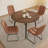 Round Dining Table Set, Mid Century Modern Small Round Dining Table Set, Saving Space (1table + Chairs)-1114589409-1114589410
