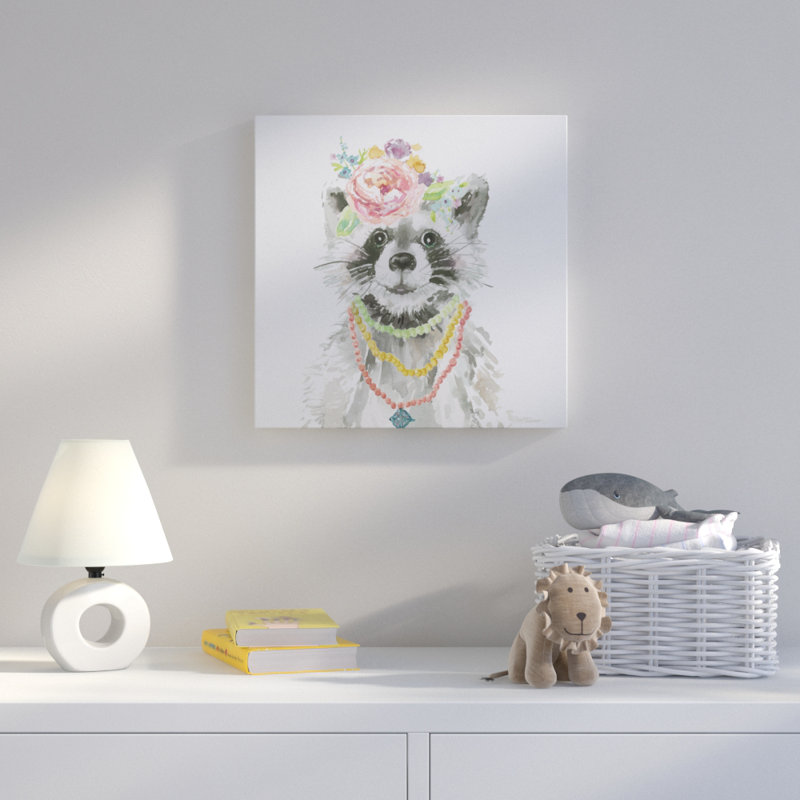 «Glamour Girls Raccoon», art sur toile, H 16 po x l 16 po x P 1,5 po, Toile tendue