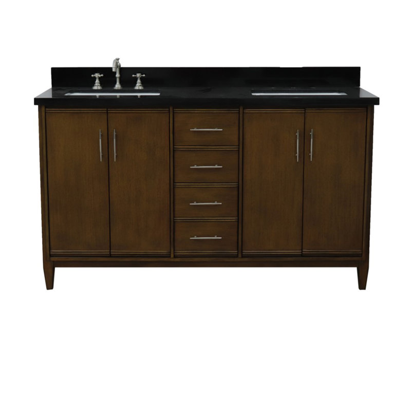 Ensemble de meuble-lavabo double 61 po Harrel, Noir