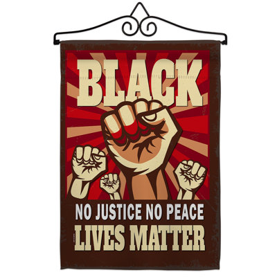 Ensemble de drapeaux en polyester 2 faces 18,5" x 13" no justice no peace