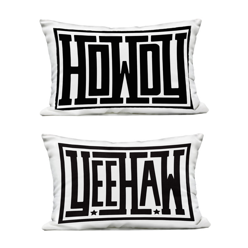 Ensemble de 2 coussins d'extérieur Bold Western Greetings